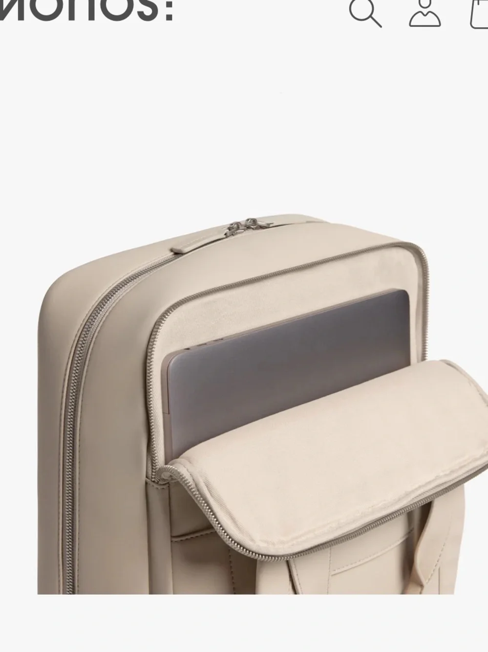 Monos Beige Vegan Leather Backpack